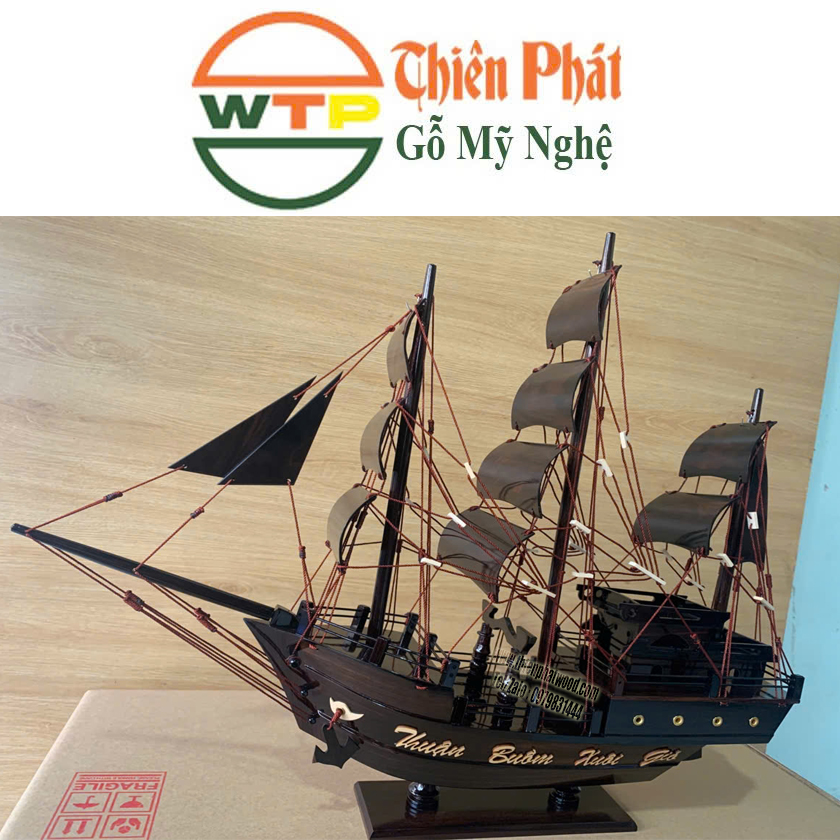 mô hình thuyền buồm Thái Lan bằng gỗ Cẩm Lai