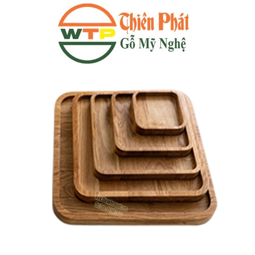 khay gỗ vuông được làm từ gỗ tự nhiên an toàn khi sử dụng