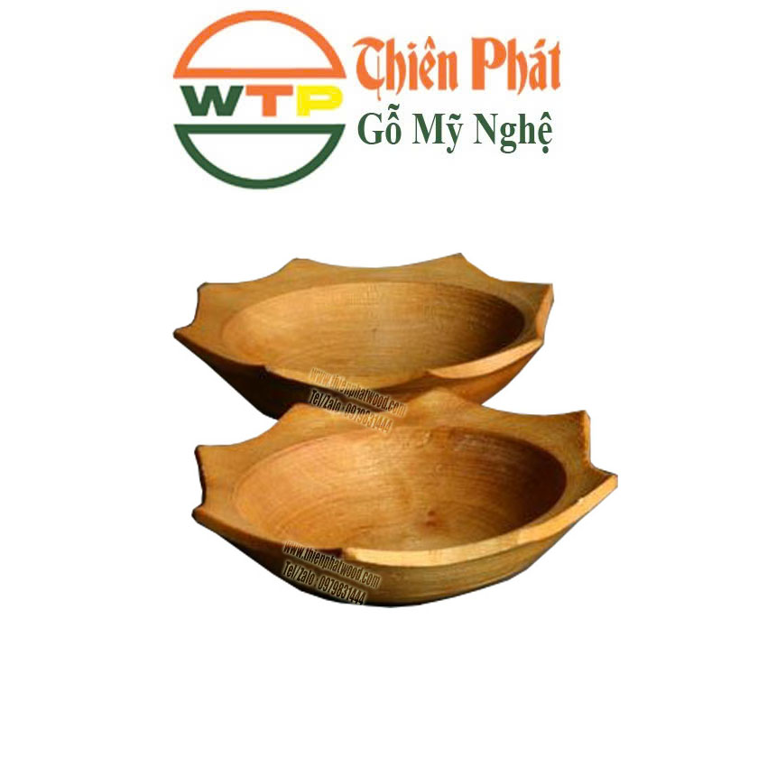 bát gỗ chạm hình bông hoa