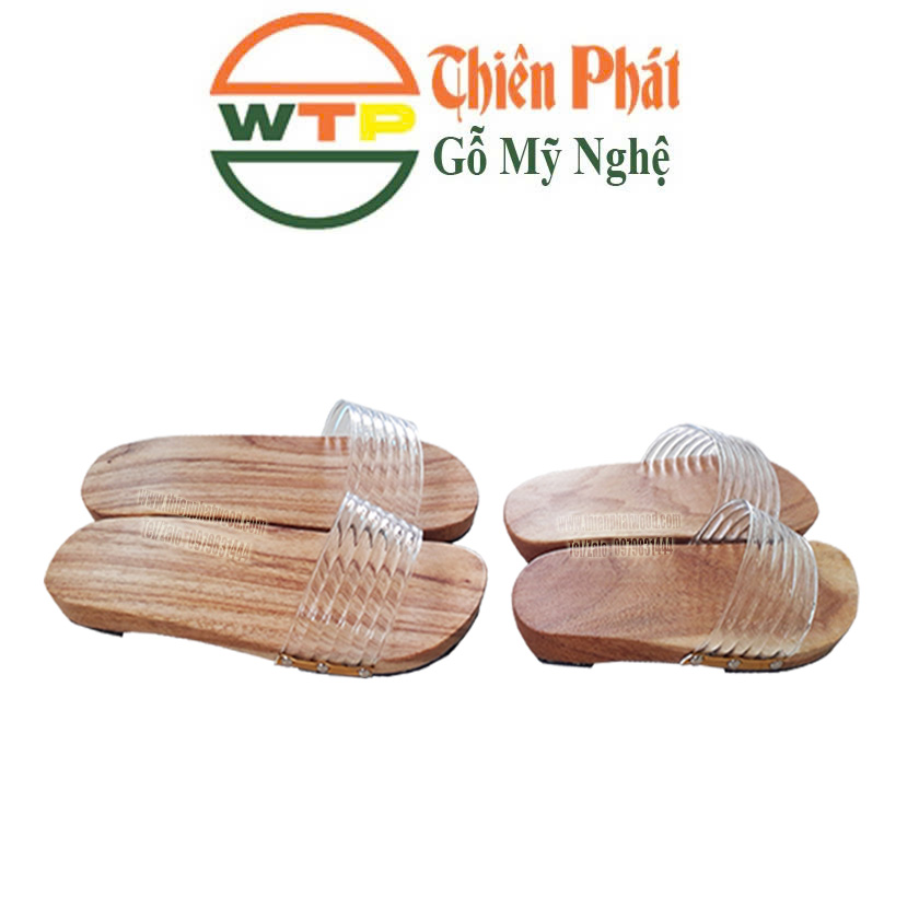 guốc mộc trẻ em cao 2cm với thiết kế quai trong gọn gàng