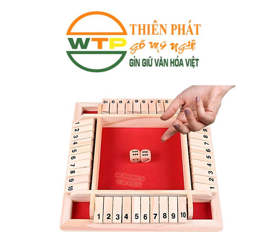 Bộ đồ chơi gỗ xúc xắc Shut The Box cho bé