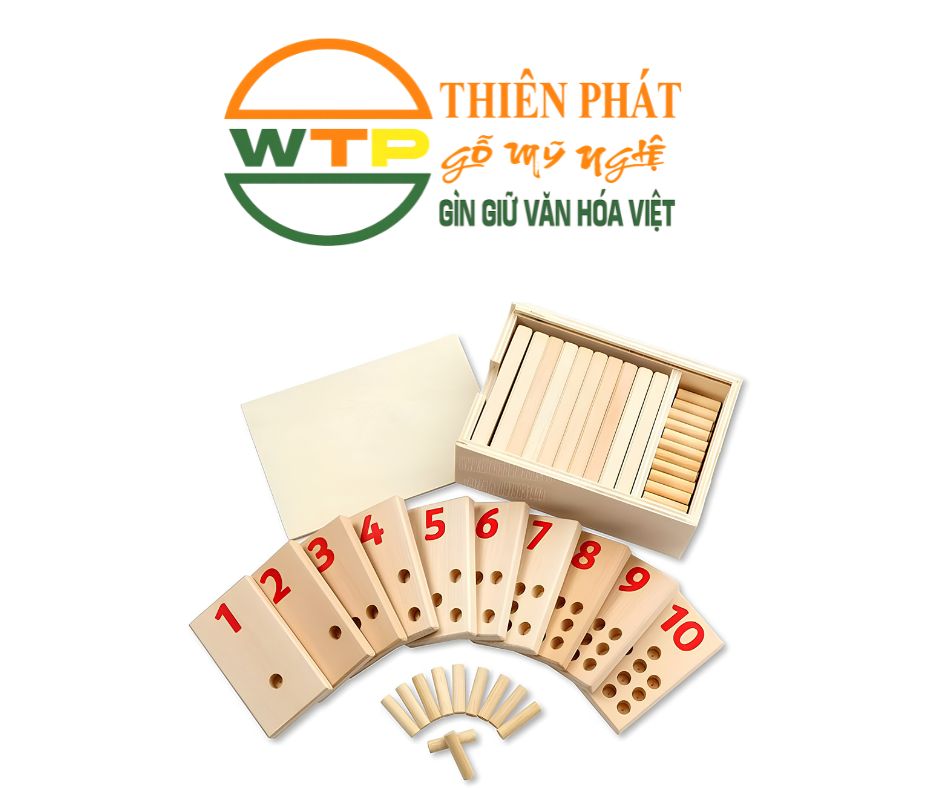 bộ học số và que tính gỗ Thiên Phát